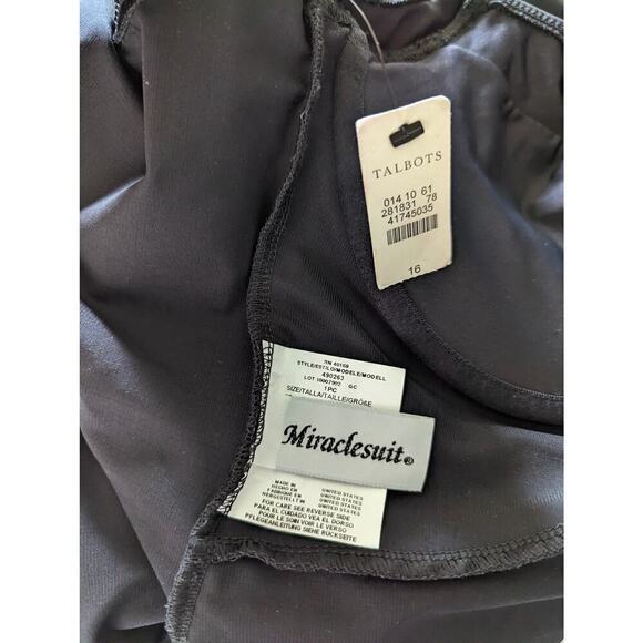 Miraclesuit Talbots 16 One Piece Swim Black NWT Underwire - Picture 3 of 8